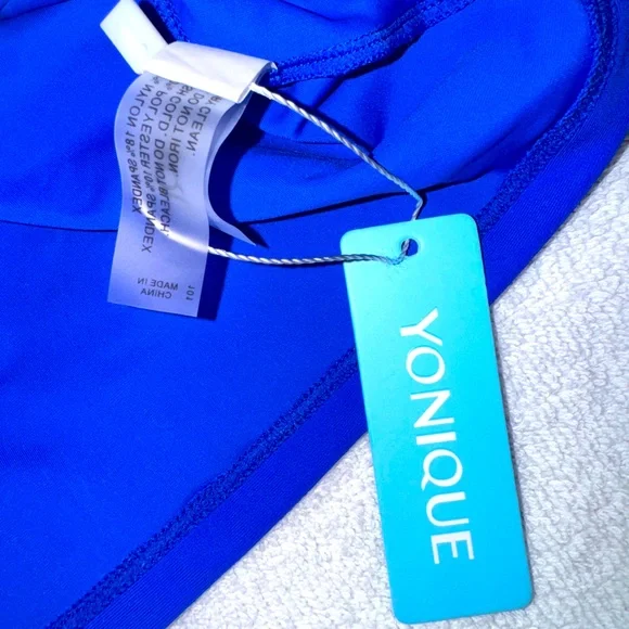 NWT Younique Women's tankini Swimsuit Top in Vibrant Blue - Picture 3 of 6